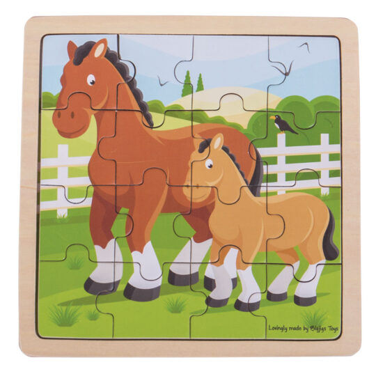 Horse & Foal Tray Puzzle by Bigjigs Toys - BJ492