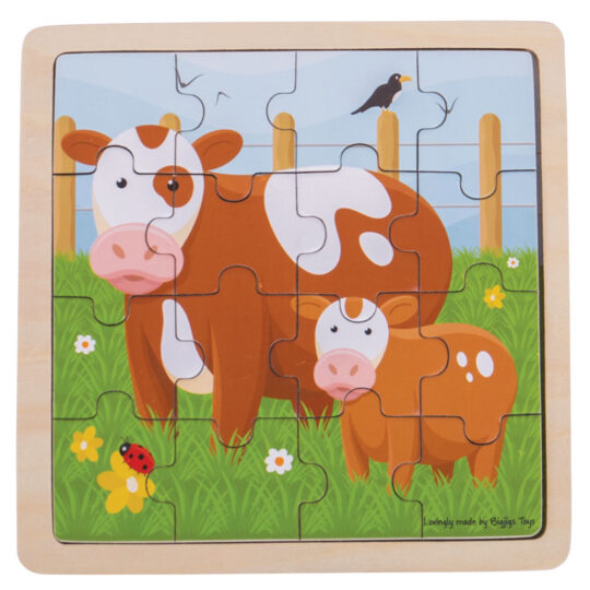 Cow & Calf Tray Puzzle by Bigjigs Toys - BJ493
