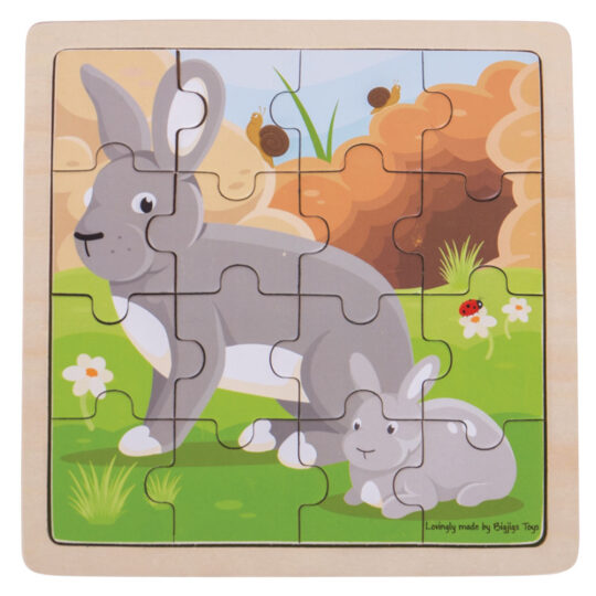 Rabbit & Kitten Tray Puzzle by Bigjigs Toys - BJ496