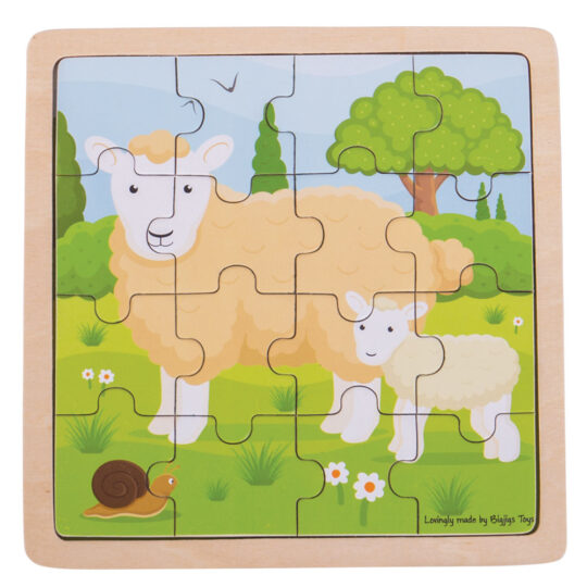 Sheep & Lamb Tray Puzzle by Bigjigs Toys - BJ497