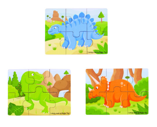 Dinosaur Six Piece Puzzles by Bigjigs Toys - BJ816