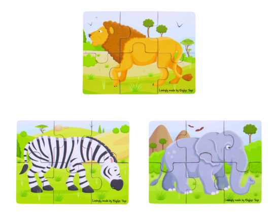 Safari Six Piece Puzzles by Bigjigs Toys - BJ818