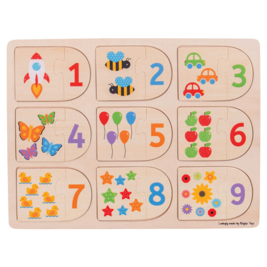 Inset Puzzle Picture & Number Matching by Bigjigs Toys - BJ535