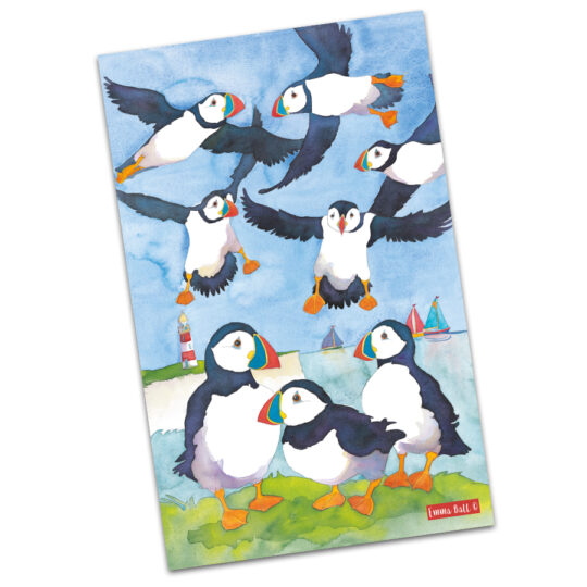 Puffins & Lighthouse Tea Towel by Emma Ball - CF17
