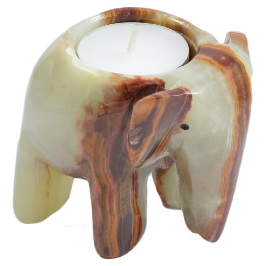 Onyx Elephant Candle Holder (3") - ON347
