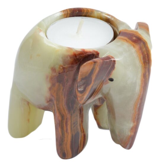 Onyx Elephant Candle Holder (3") - ON347
