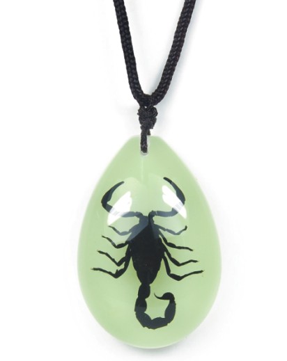 Insect Black Scorpion Glow Necklace by World of Insects - YD0791