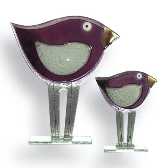 Fused Glass Bird Plum by Nobilé Glassware - 1322-15