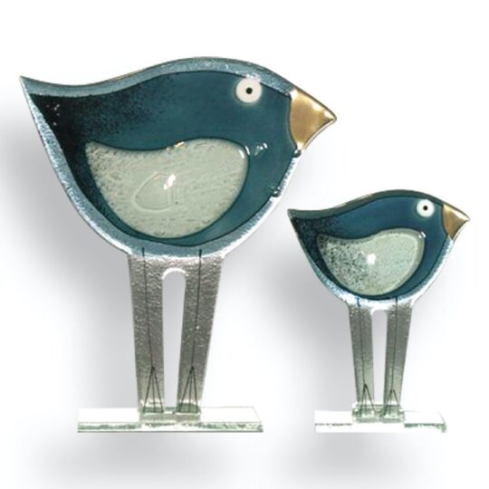 Fused Glass Bird Dark Blue by Nobilé Glassware - 1324-15