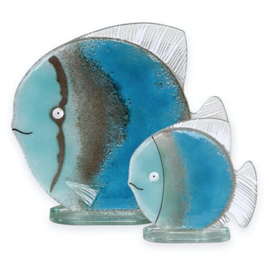 Fused Glass Fish Blue by Nobilé Glassware - 1540-16