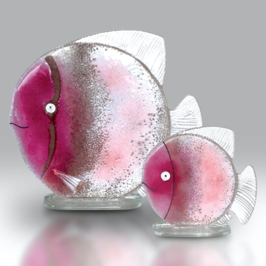 Fused Glass Fish Pink by Nobilé Glassware - 1542-16