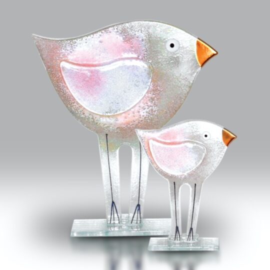 Fused Glass Bird Pink by Nobilé Glassware - 1550-16