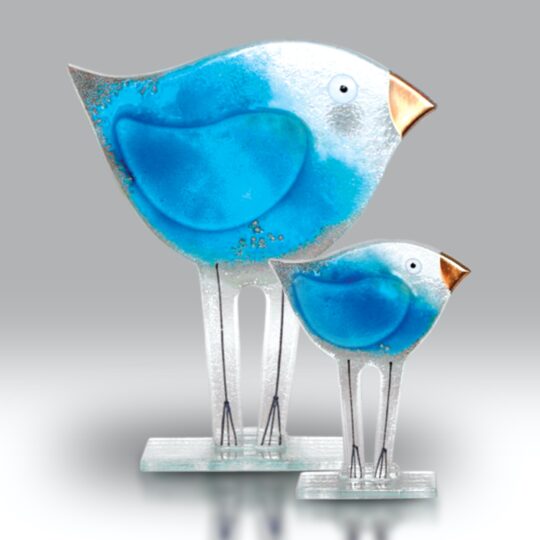 Fused Glass Bird Ocean Blue by Nobilé Glassware - 1554-16