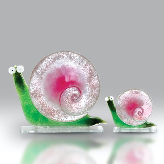 Fused Glass Snail Pink by Nobilé Glassware - 1560-16