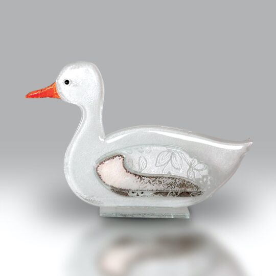 Fused Glass Duck White by Nobilé Glassware - 1702-17
