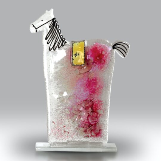 Fused Glass Horse Pink by Nobilé Glassware - 1742-17