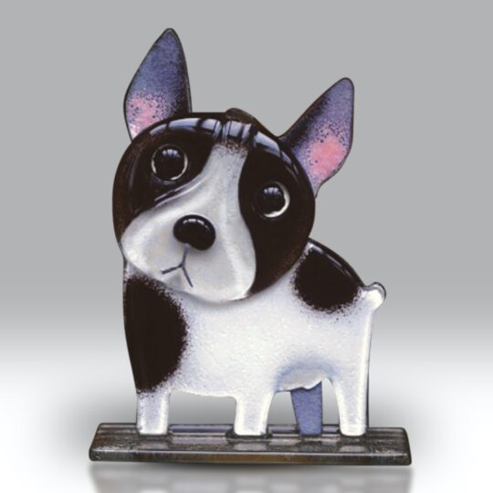 Fused Glass French Bulldog Pied by Nobilé Glassware - 2005-19
