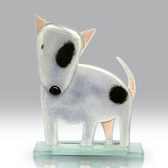 Fused Glass Bull Terrier Charcoal by Nobilé Glassware - 2009-19