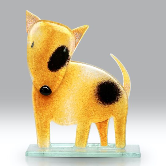 Fused Glass Bull Terrier Fawn by Nobilé Glassware - 2010-19