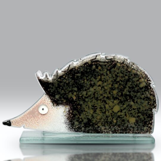 Fused Glass Hedgehog Green by Nobilé Glassware - 2014-19