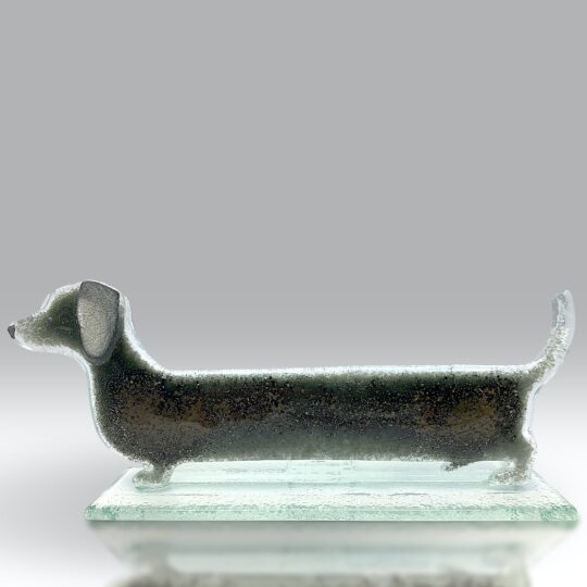 Fused Glass Sausage Dog Black by Nobilé Glassware - 2132-20