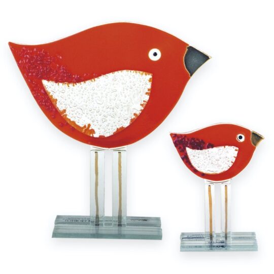 Fused Glass Bird Red by Nobilé Glassware - 241-N10