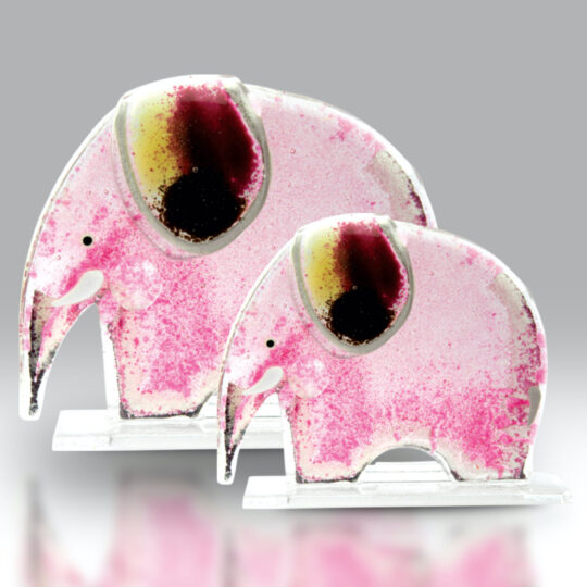 Fused Glass Elephant Red by Nobilé Glassware - 407-N10