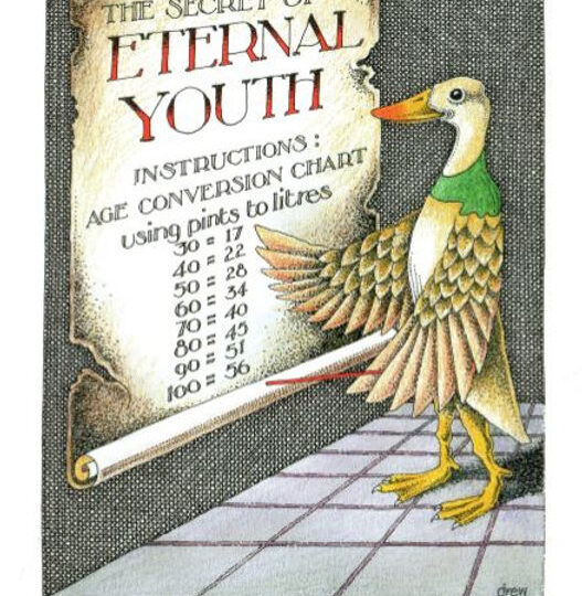 Secret of Eternal Youth Greetings Card by Simon Drew - 804
