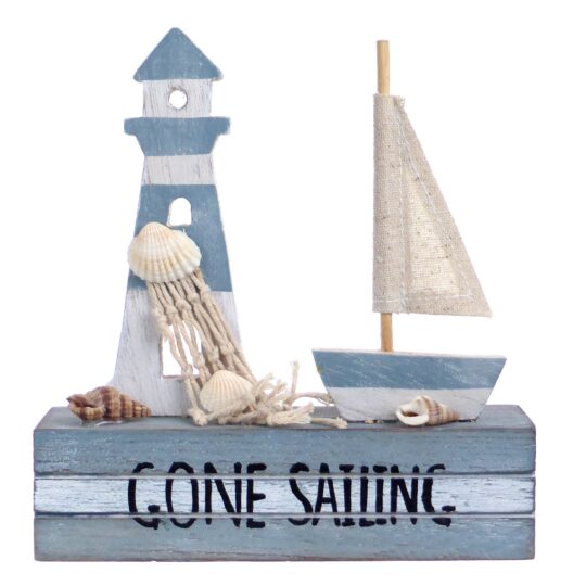 Gone Sailing Coastal Scene (Rustic Blue) by Quay Traders - 8220