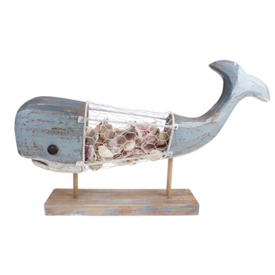 Whale Shell Decor (Rustic Blue) by Quay Traders - 8787