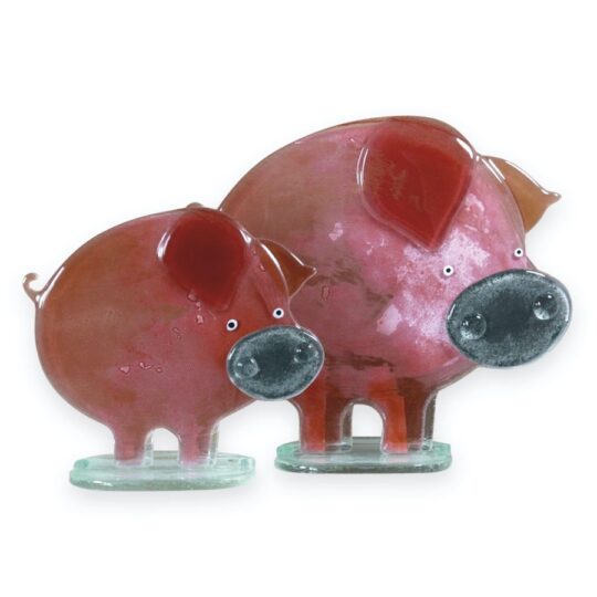 Fused Glass Piglet Blush by Nobilé Glassware - 880-13