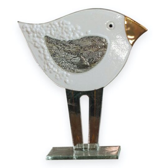 Fused Glass Bird White by Nobilé Glassware - BR-WH-S