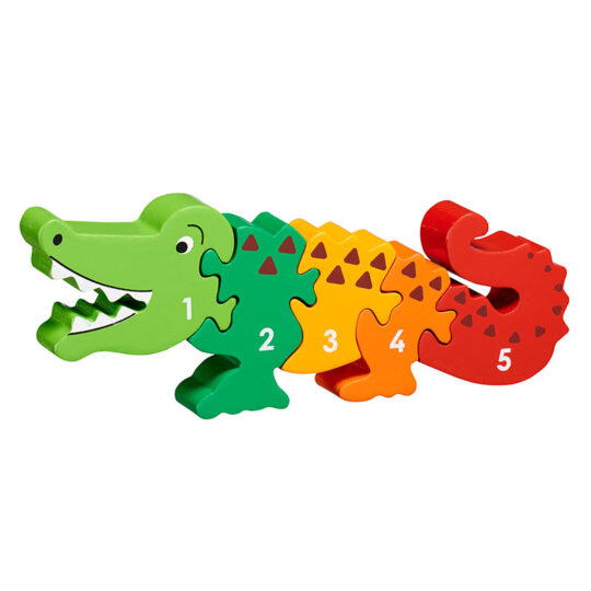 Crocodile 1-5 Number Wooden Jigsaw by Lanka Kade - NJ09