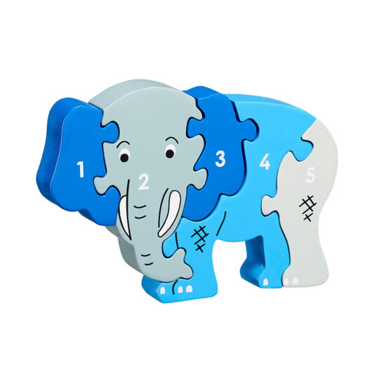 Elephant 1-5 Number Wooden Jigsaw by Lanka Kade - NJ11