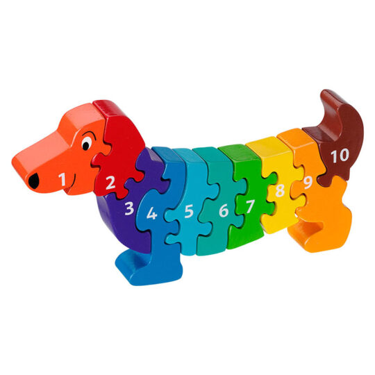 Dog 1-10 Number Wooden Jigsaw by Lanka Kade - NJ21