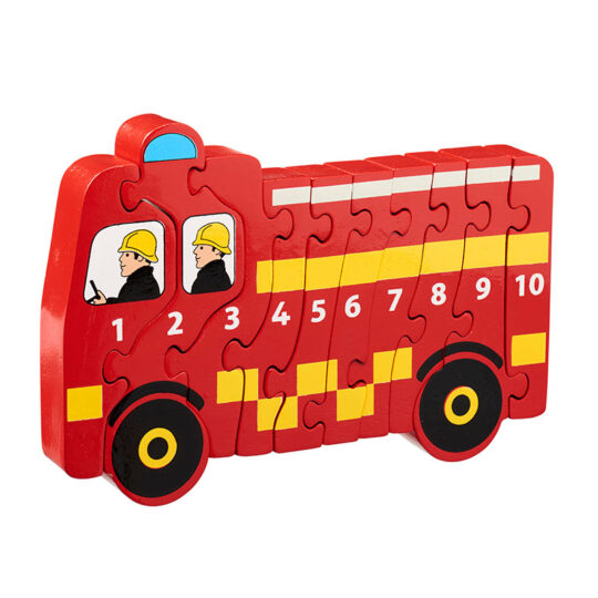 Fire Engine 1-10 Number Wooden Jigsaw by Lanka Kade - NJ41