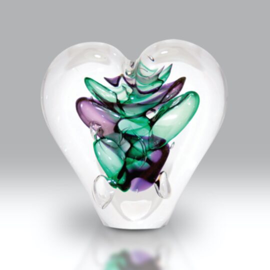 Passion Paperweight Purple & Green by Nobilé Glassware - PPW-PGR