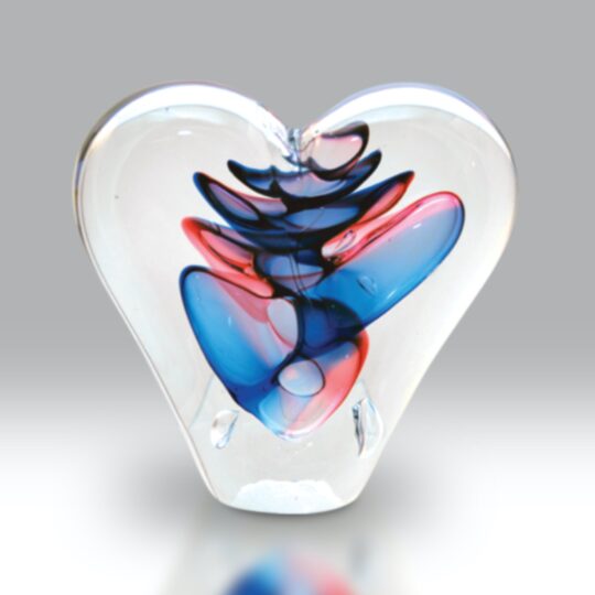 Passion Paperweight Ruby & Blue by Nobilé Glassware - PPW-RBL