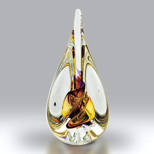 Trio Paperweight Purple & Gold by Nobilé Glassware - TPW-PGO