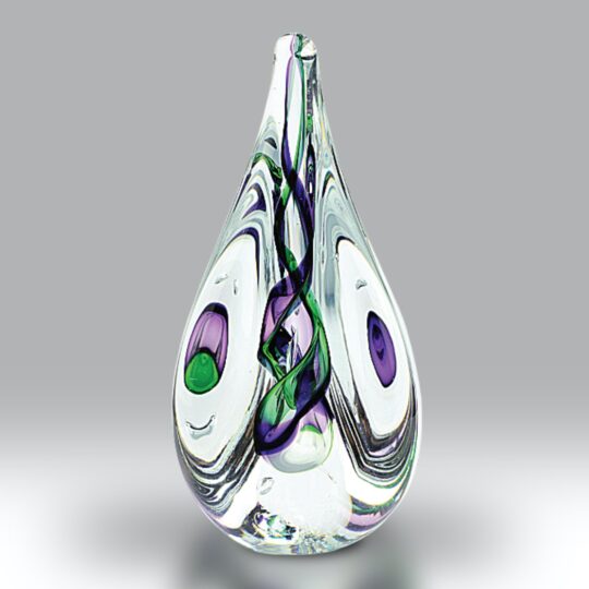 Trio Paperweight Purple & Green by Nobilé Glassware - TPW-PGR