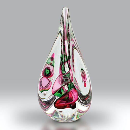 Trio Paperweight Ruby & Green by Nobilé Glassware - TPW-RGR