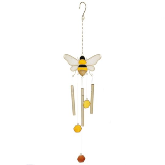 Bee and Honeycomb Glass Windchime by Jones Home & Gift - DP_29617