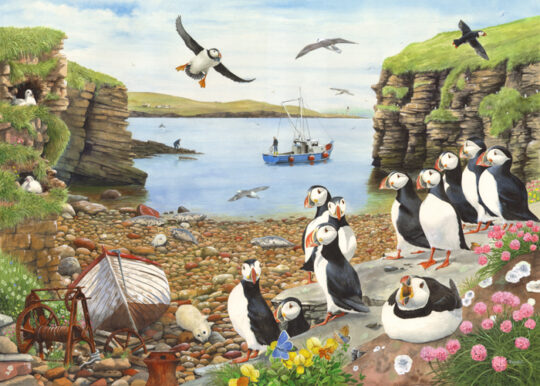 Puffin Parade Big 500 Piece Jigsaw Puzzle by House of Puzzles - HOP0017