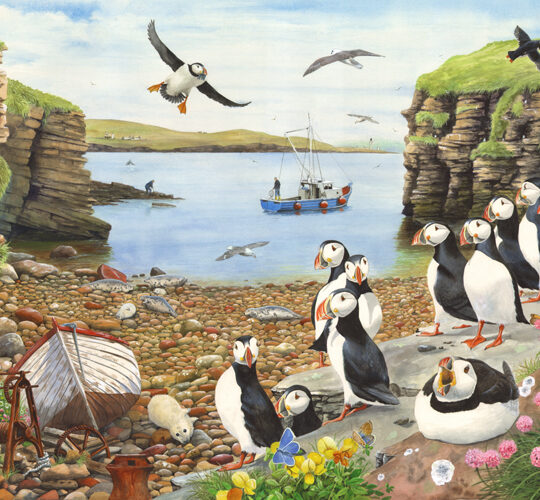 Puffin Parade Big 500 Piece Jigsaw Puzzle by House of Puzzles - HOP0017