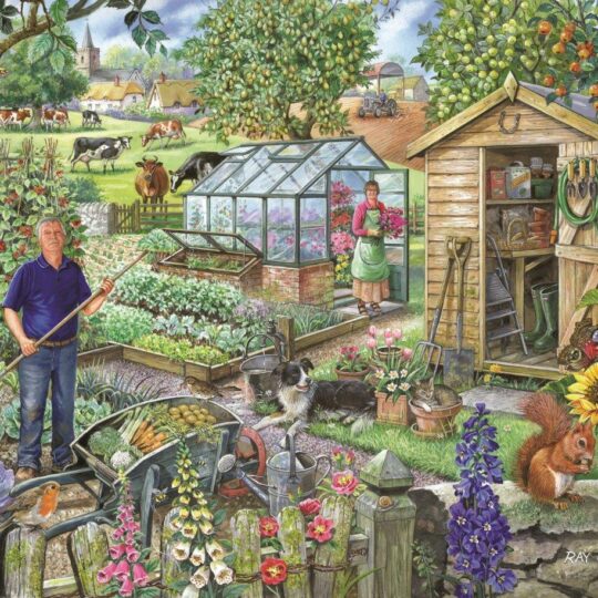 At The Allotment Big 500 Piece Jigsaw Puzzle by House of Puzzles - HOP0064