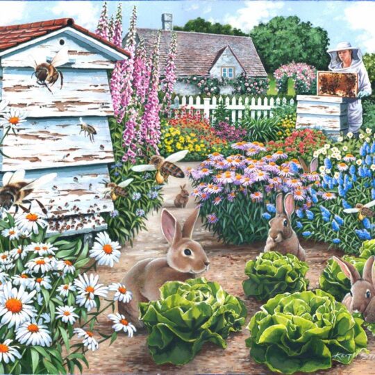Honey Bunnies Big 500 Piece Jigsaw Puzzle by House of Puzzles - HOP0183