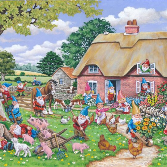 Gnome Farm Big 500 Piece Jigsaw Puzzle by House of Puzzles - HOP0225