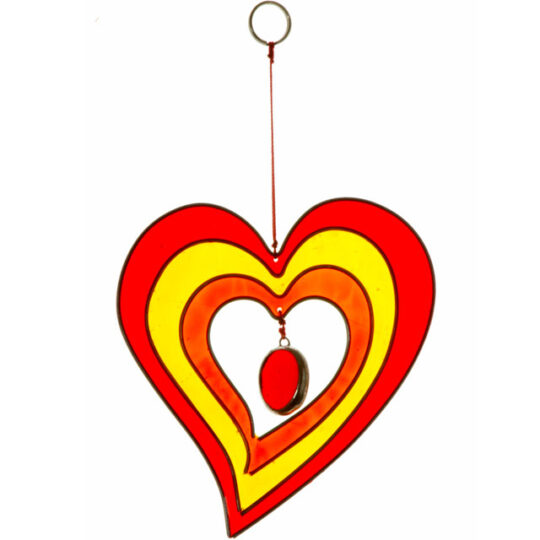 Heart Suncatcher Red & Yellow by Jones Home & Gift - SC_00515