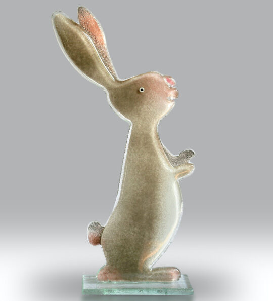 Fused Glass Bunny Champagne by Nobilé Glassware - 2210-21