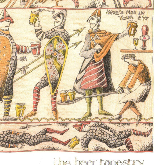 Simon Drew Designs - 840 - Beer Tapestry Greetings Card
